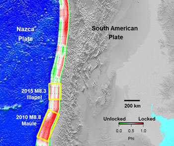 locking pattern along the Nazca subduction interface